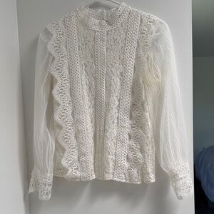 Chic Ivory Lace Blouse